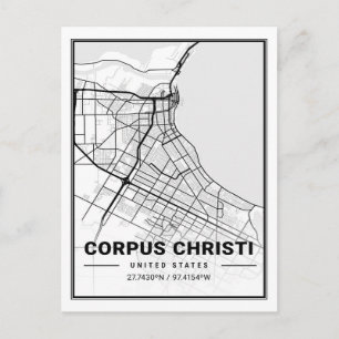Cartão Postal Poster de Mapa da Cidade Viagem do Corpus Christi 