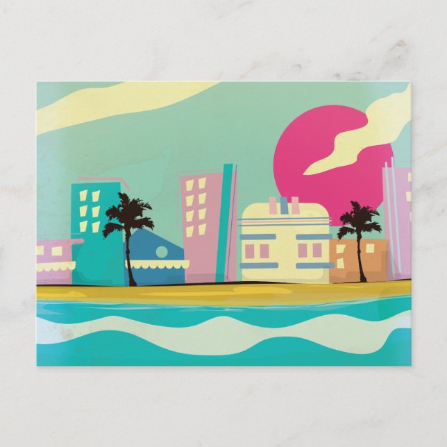 Cartão Postal Poster de Miami, nos anos 80 (Frente)