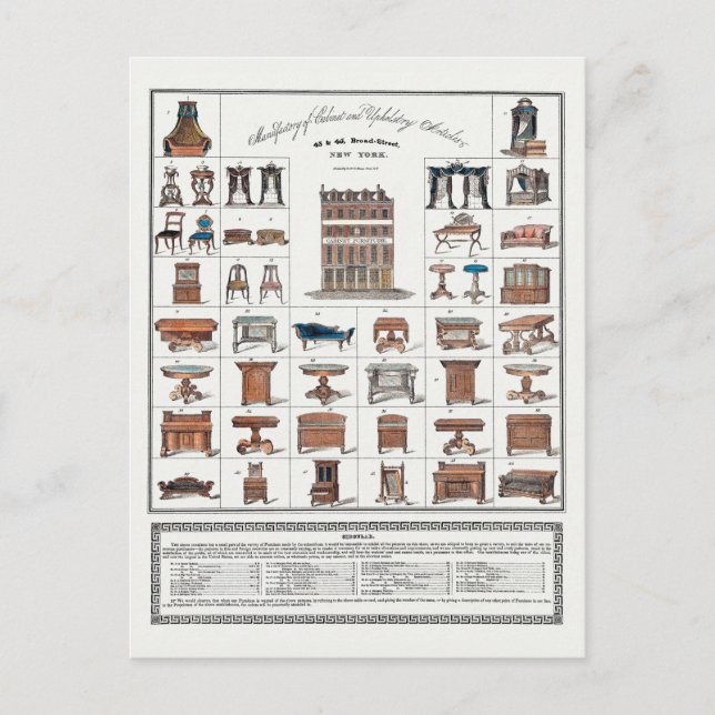 Cartão Postal Poster de Mobiliário Vintage (Frente)