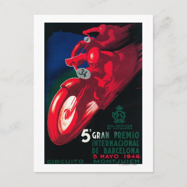 Cartão Postal poster de motocicleta Internat de 5 Gran Premio (Frente)