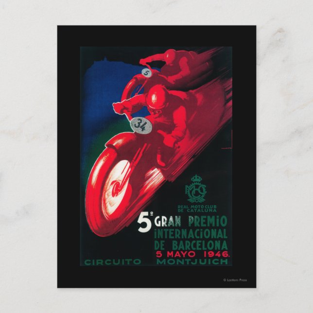 Cartão Postal poster de motocicleta Internat de 5 Gran Premio (Frente)