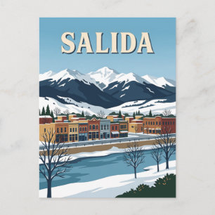 Cartão Postal Pôster de Natal de Inverno de Salida Colorado Mont