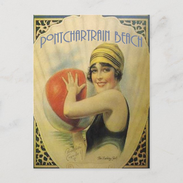 Cartão Postal Poster de praia de Pontchartrain (Frente)