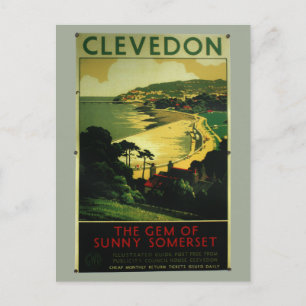 Cartão Postal Poster de propaganda do Clevedon vintage