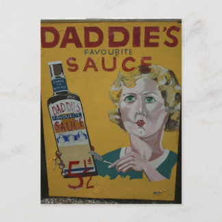 Cartão Postal Poster de publicidade do molho de Daddie