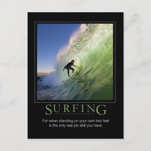 Cartão Postal Poster de Surfing_Demotivational (Frente)