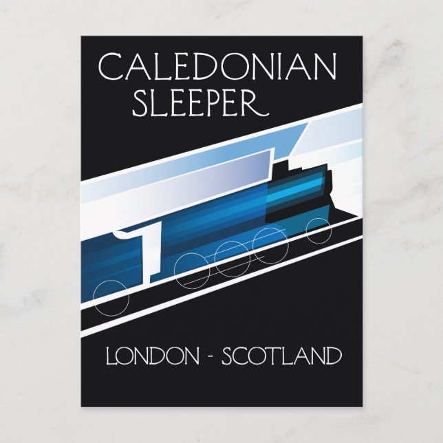Cartão Postal Poster de viagens Caledonian Sleeper London Scotla (Frente)