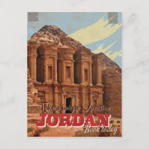Cartão Postal Poster de viagens clássico de férias da Jordânia.