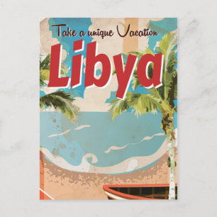 Cartão Postal Poster de viagens Clássico de férias na Líbia.