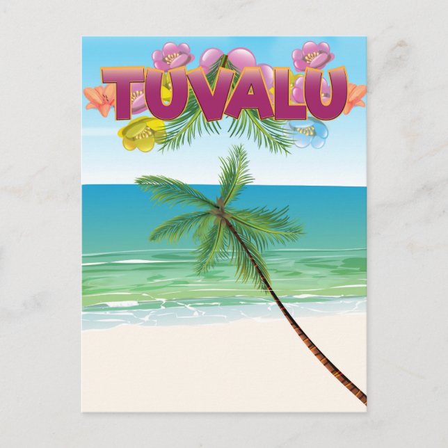 Cartão Postal Poster de viagens da Ilha Tuvalu (Frente)