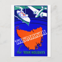 poster de viagens da Tasmânia 1930