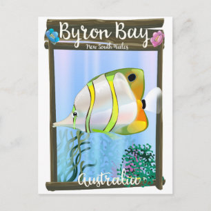 Cartão Postal Poster de viagens de Byron Bay na Austrália.