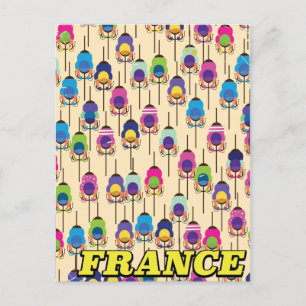 Cartão Postal Poster de viagens de ciclismo da França