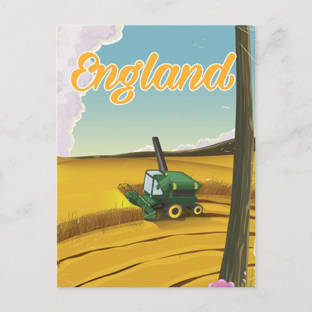 Cartão Postal Poster de viagens de colheita da Inglaterra (Frente)