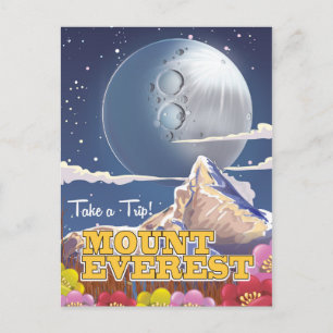 Cartão Postal Poster de viagens de desenho do Everest