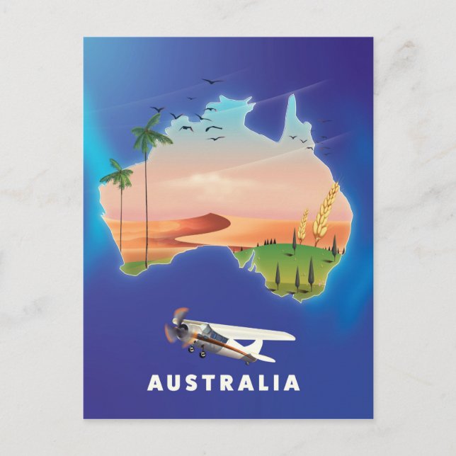 Cartão Postal Poster de viagens de Férias da Austrália (Frente)