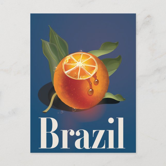 Cartão Postal Poster de viagens de Laranjas do Brasil (Frente)