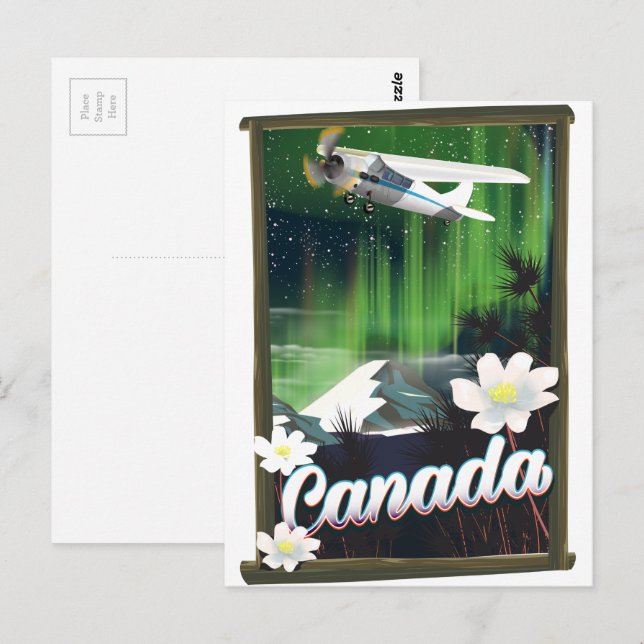 Cartão Postal Poster de viagens de montanha do Canadá (Frente/Verso)