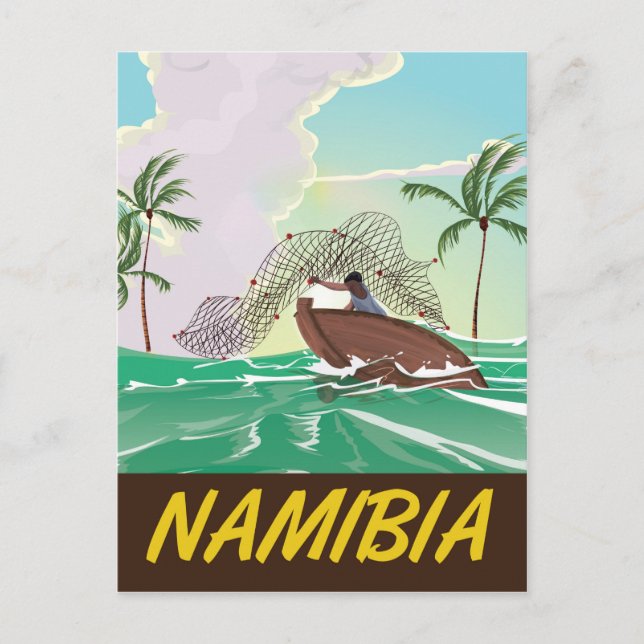 Cartão Postal Poster de viagens de praia da Namíbia (Frente)