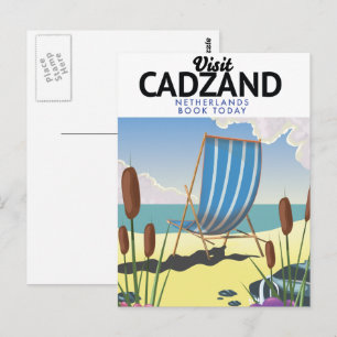 Cartão Postal Poster de viagens de praia de Cadzand Países Baixo