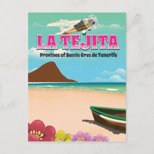 Cartão Postal Poster de viagens de praia de Tejita Tenerife
