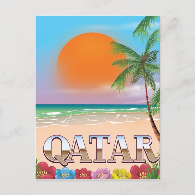 Cartão Postal Poster de viagens de Quatar (Frente)