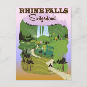 Cartão Postal Poster de viagens de Suiça do Reno