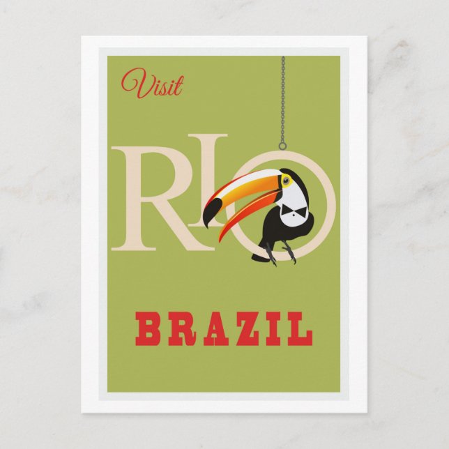 Cartão Postal Poster de viagens do Brasil (Frente)