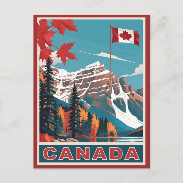 Cartão Postal Poster de viagens do Canadá (Frente)