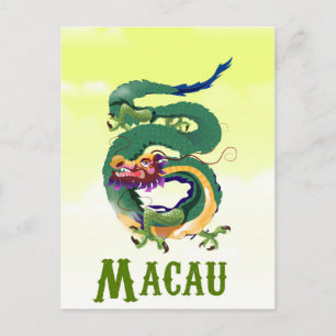 Cartão Postal Poster de viagens do estilo Vintage em Macau na Ch