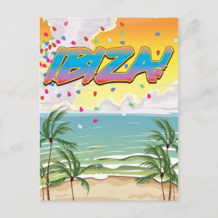 Cartão Postal Poster de viagens do Ibiza Beach Party
