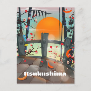 Cartão Postal Poster de viagens do Japão Itsukushima
