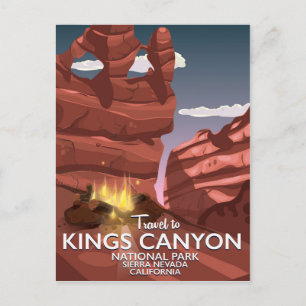 Cartão Postal Poster de viagens do Kings Canyon Sierra Nevada