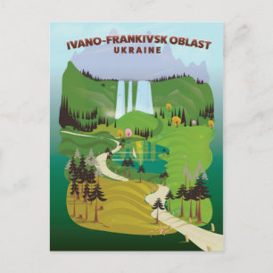 Cartão Postal Poster de viagens do Oblast de Ivano-Frankivsk na