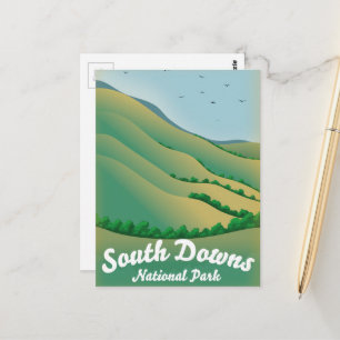 Cartão Postal Poster de viagens do Parque Nacional South Downs