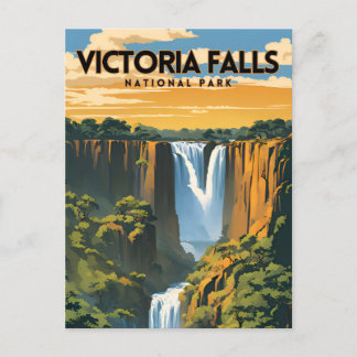 Cartão Postal Poster de viagens do Parque Nacional Victoria Fall