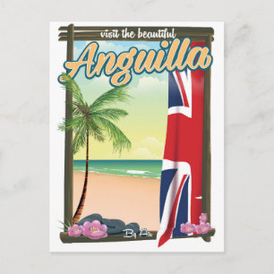Cartão Postal Poster de viagens do Território Britânico de Angui