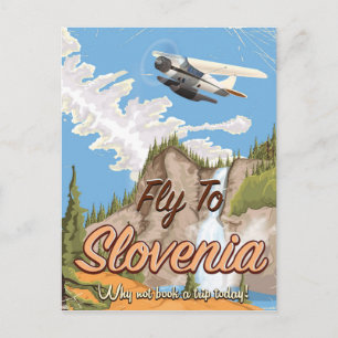 Cartão Postal Poster de viagens estilo Vintage da Eslovênia