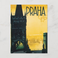 Poster de viagens fino Vintage Praga (Praha)