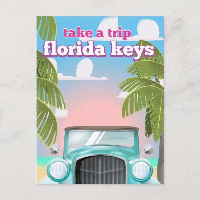 Cartão Postal Poster de viagens Florida Keys (Frente)