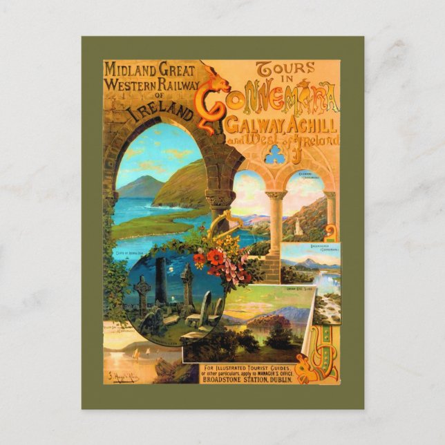 Cartão Postal Poster de viagens Galway (Frente)