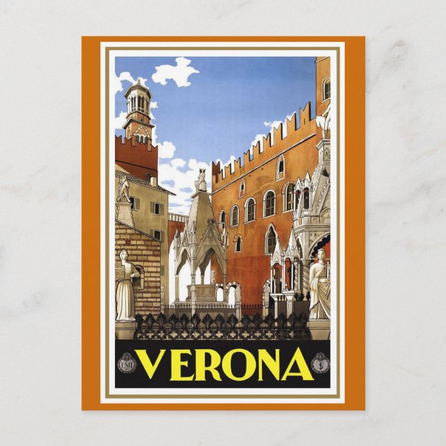 Cartão Postal poster de viagens italiano "Verona" (Frente)