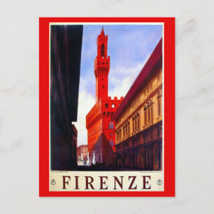 Cartão Postal Poster de viagens italiano Vintage Florence