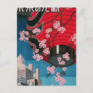 Cartão Postal Poster de viagens Japonês Tokyo Vintage