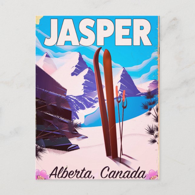 Cartão Postal Poster de viagens Jasper Alberta Canada (Frente)