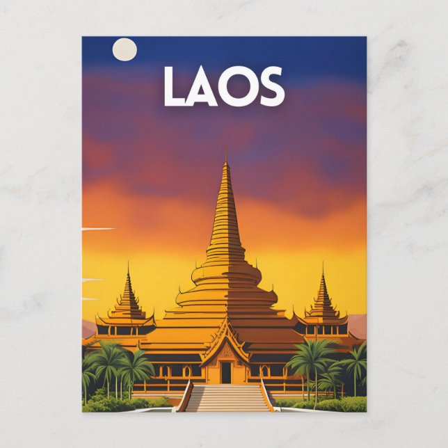 Cartão Postal Poster de viagens Laos (Frente)