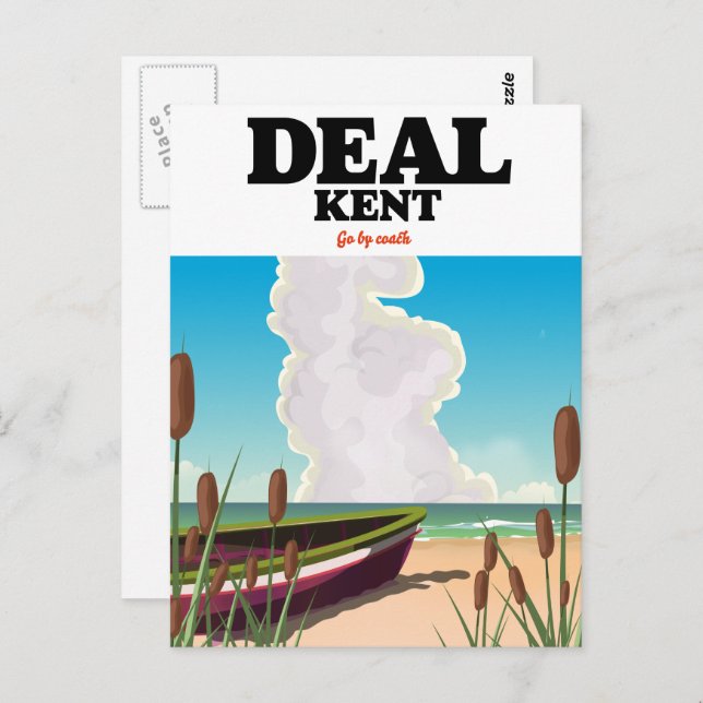 Cartão Postal Poster de viagens litoral de Deal Kent (Frente/Verso)