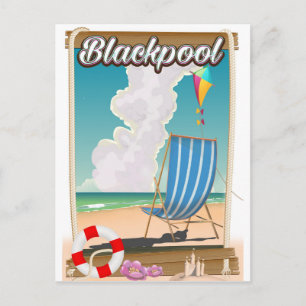 Cartão Postal Poster de viagens litoral de praia de Blackpool