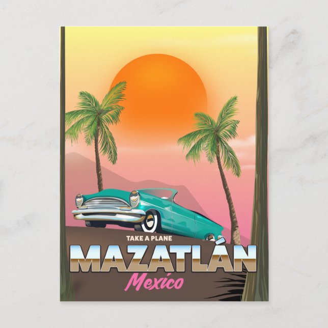 Cartão Postal Poster de viagens Mazatlán México (Frente)