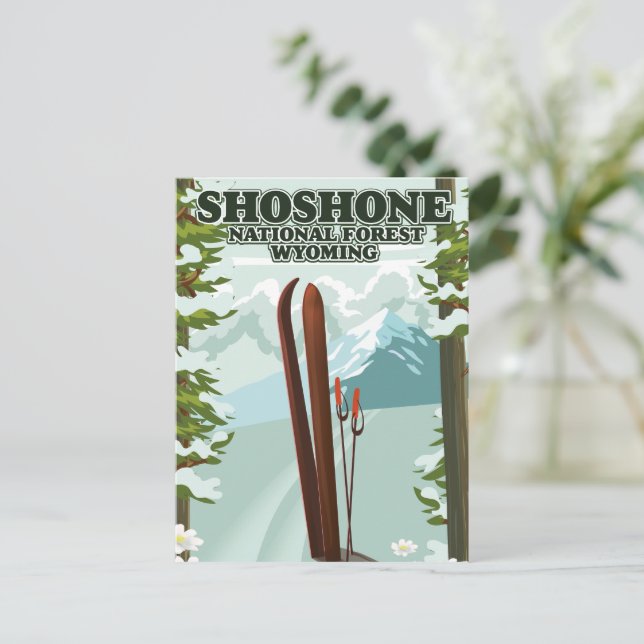 Cartão Postal Poster de viagens Nacional de Esqui Florestal Shos (Em pé/Frente)